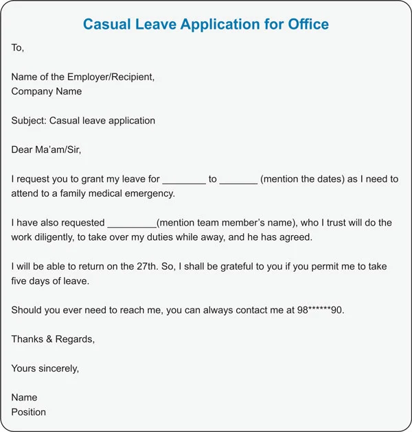 how to write leave letter for already taken leave