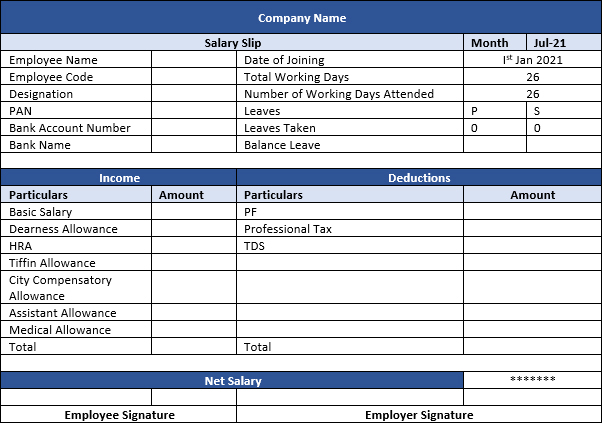 salary slip template in excel