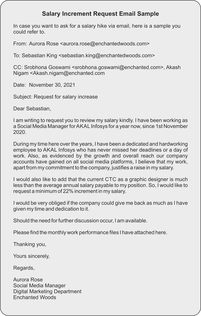 Salary Increment Letter Email