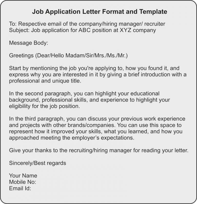 How To Write A Job Application Letter Format And Samples 6836