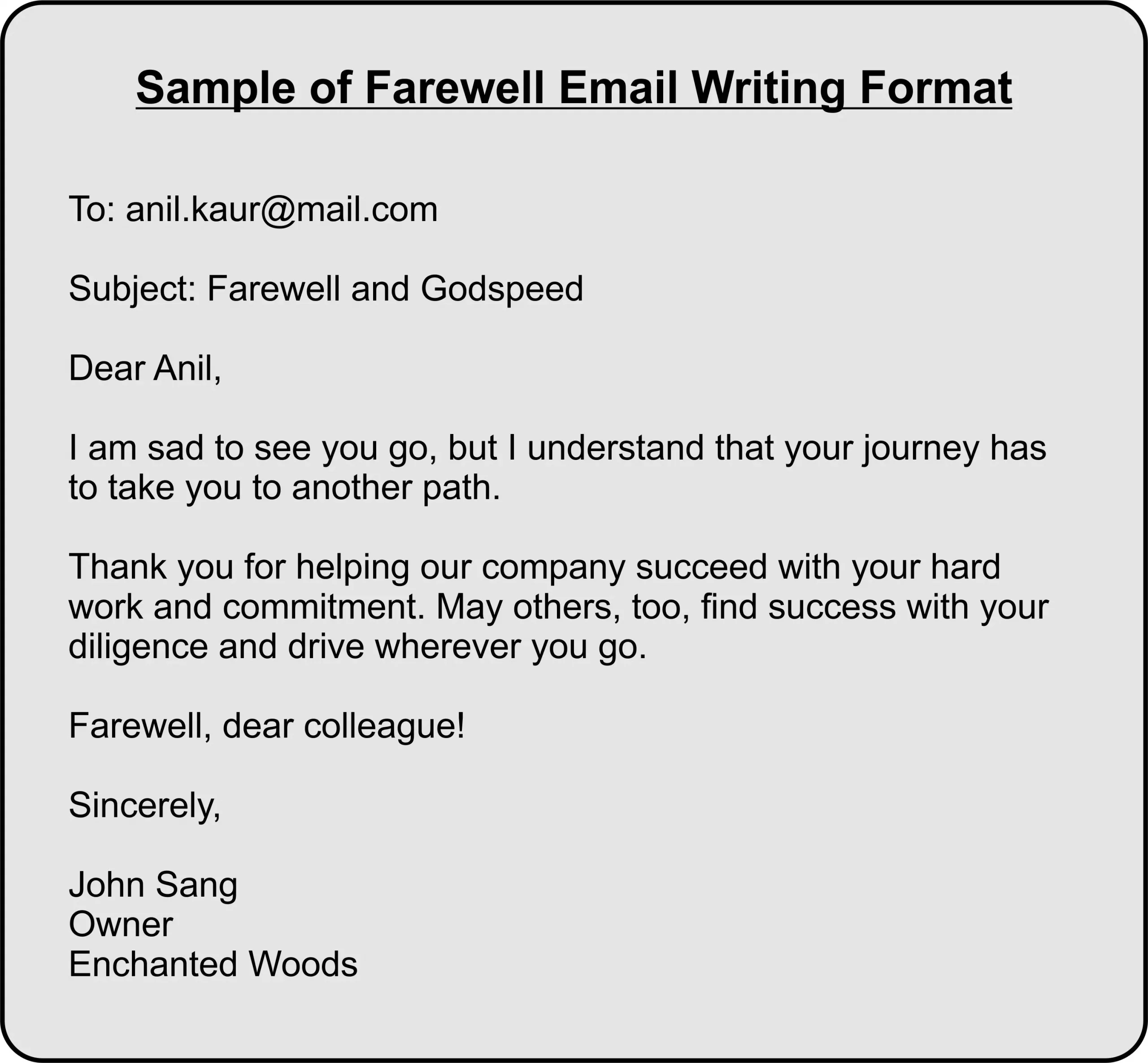 Email Writing Format Samples