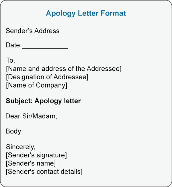 Apology letter format